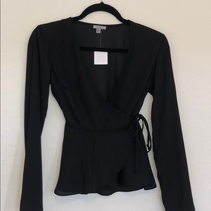 Black wrap shirt